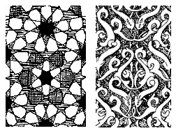 Ornamen pola geometris dan Arabesk